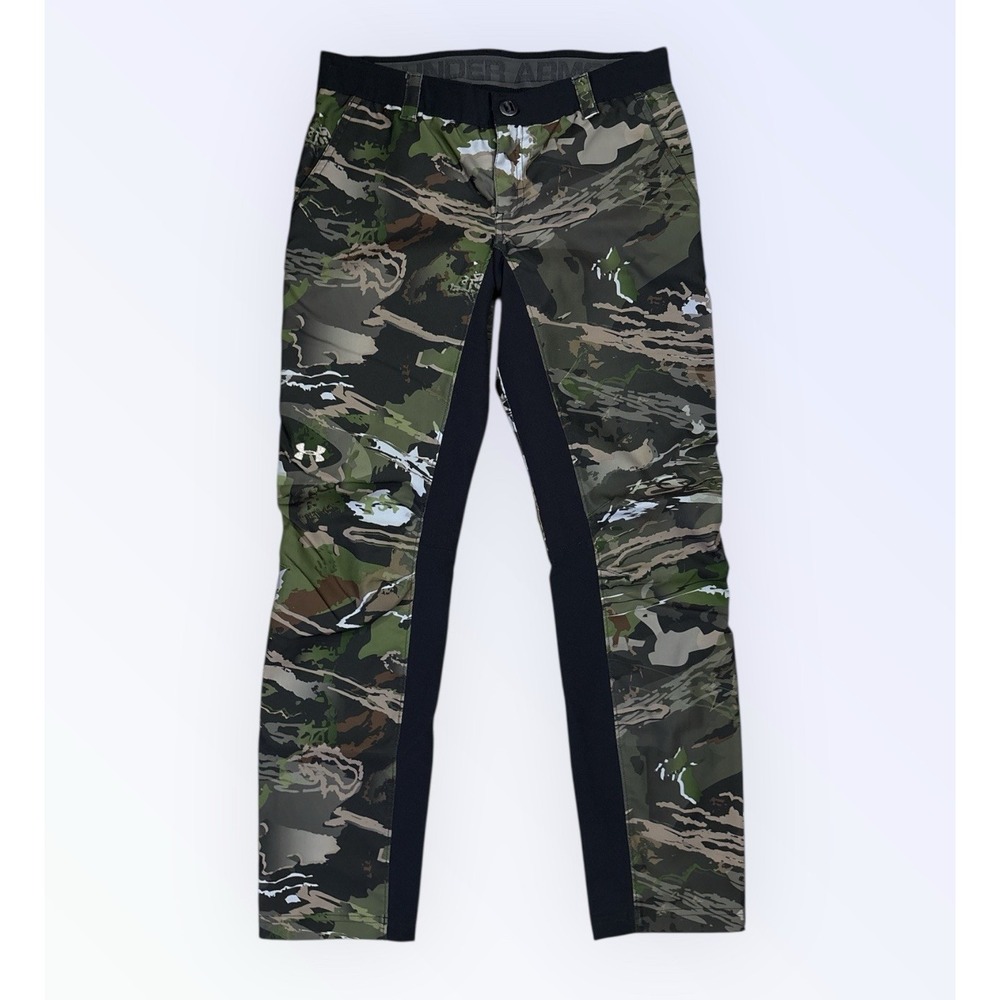 GORPCORE Under Armour Storm Forest Camo Hunting Outdoors cargo Pants sz 8 hunter